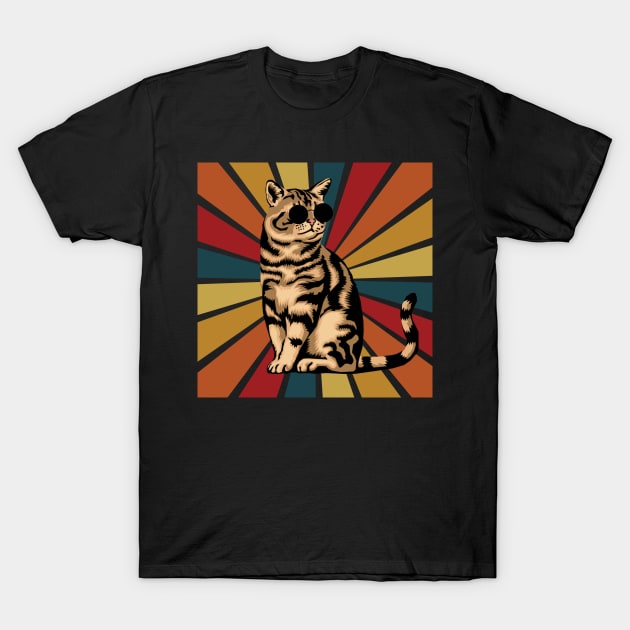 Cool Cat Retro T-Shirt by BombaySaffron